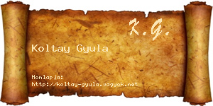 Koltay Gyula névjegykártya