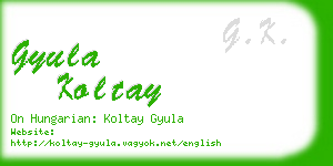 gyula koltay business card